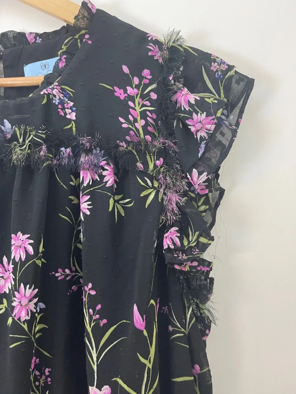 CeCe Plus Size Smocked Waist Ruffle  Sleeveless Mock Neck Floral Midi Dress - Picture 7 of 13